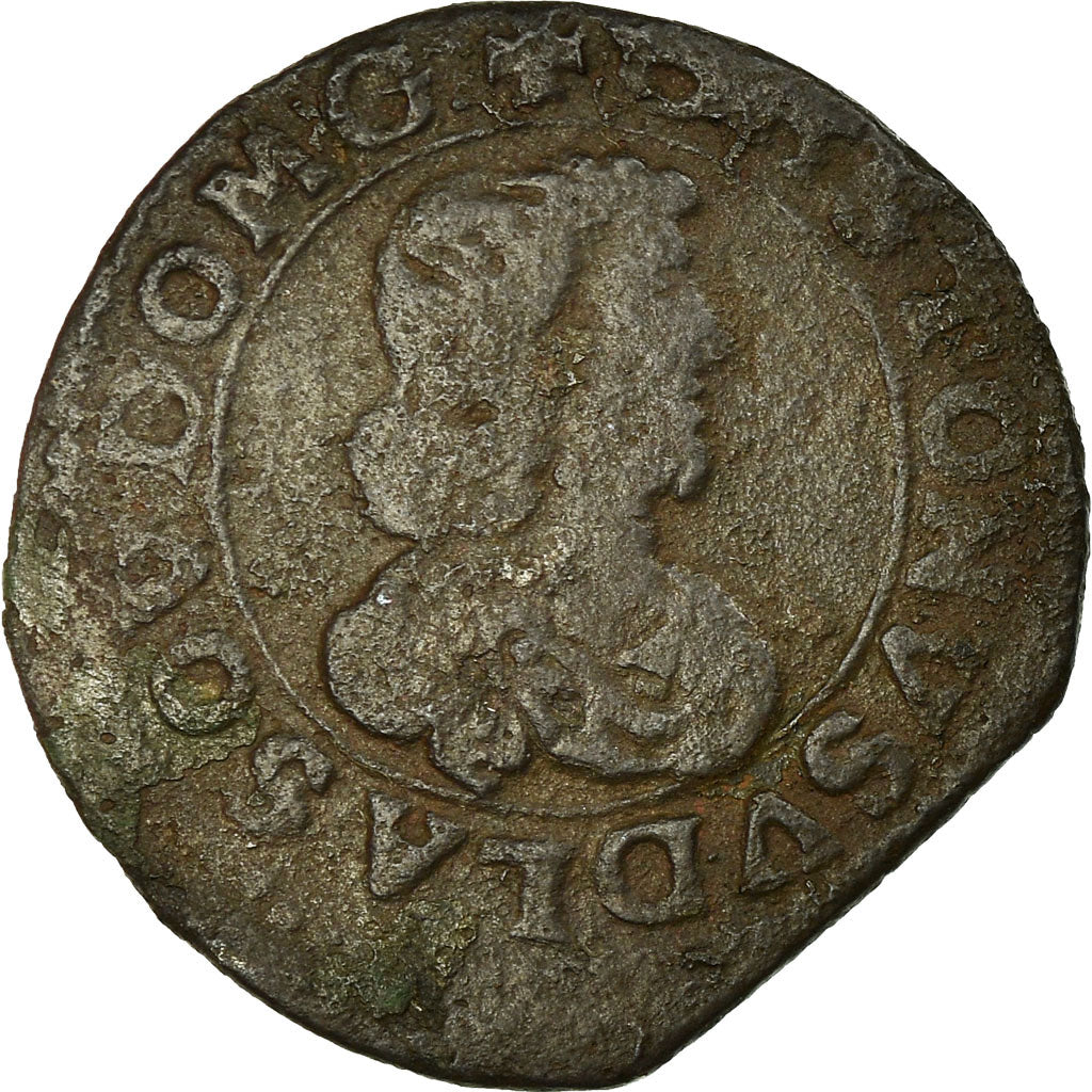 Moneta, Francja, Gaston d'Orléans, Double Tournois, 1641, Trévoux, VF(20-25)