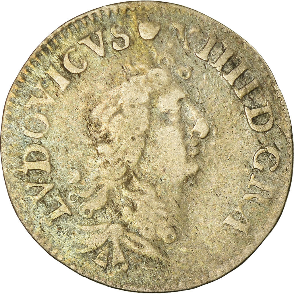 Moneda, Francia, Louis XIV, 4 Sols des Traitants, 1675, Vimy, BC+, Plata