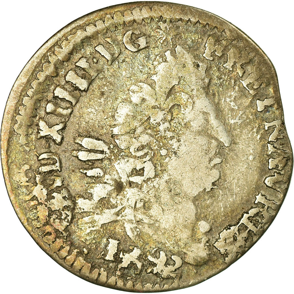 Moeda, França, Louis XIV, 4 Sols aux 2 L, 1692, Poitiers, VF(20-25), Prata