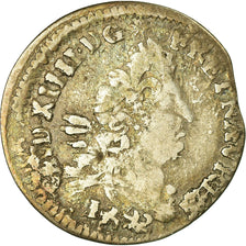 Moeda, França, Louis XIV, 4 Sols aux 2 L, 1692, Poitiers, VF(20-25), Prata