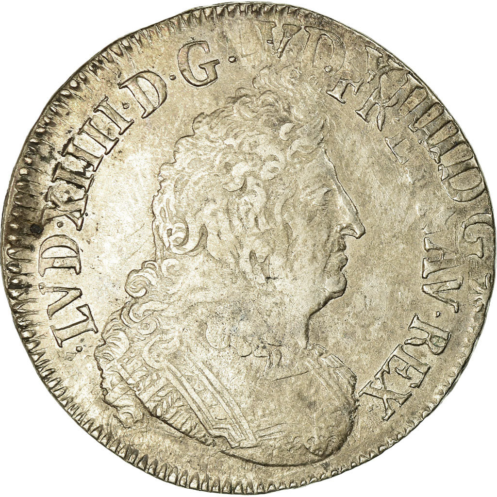 Moneta, Francia, Louis XIV, 1/2 Ecu aux palmes, 1694, Caen, MB+, Argento