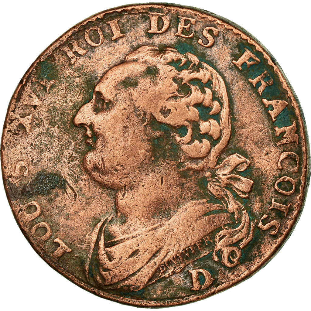 Coin, France, Louis XVI, 12 Deniers, 1792, Lyon, VF(30-35), Bronze, KM:600.5