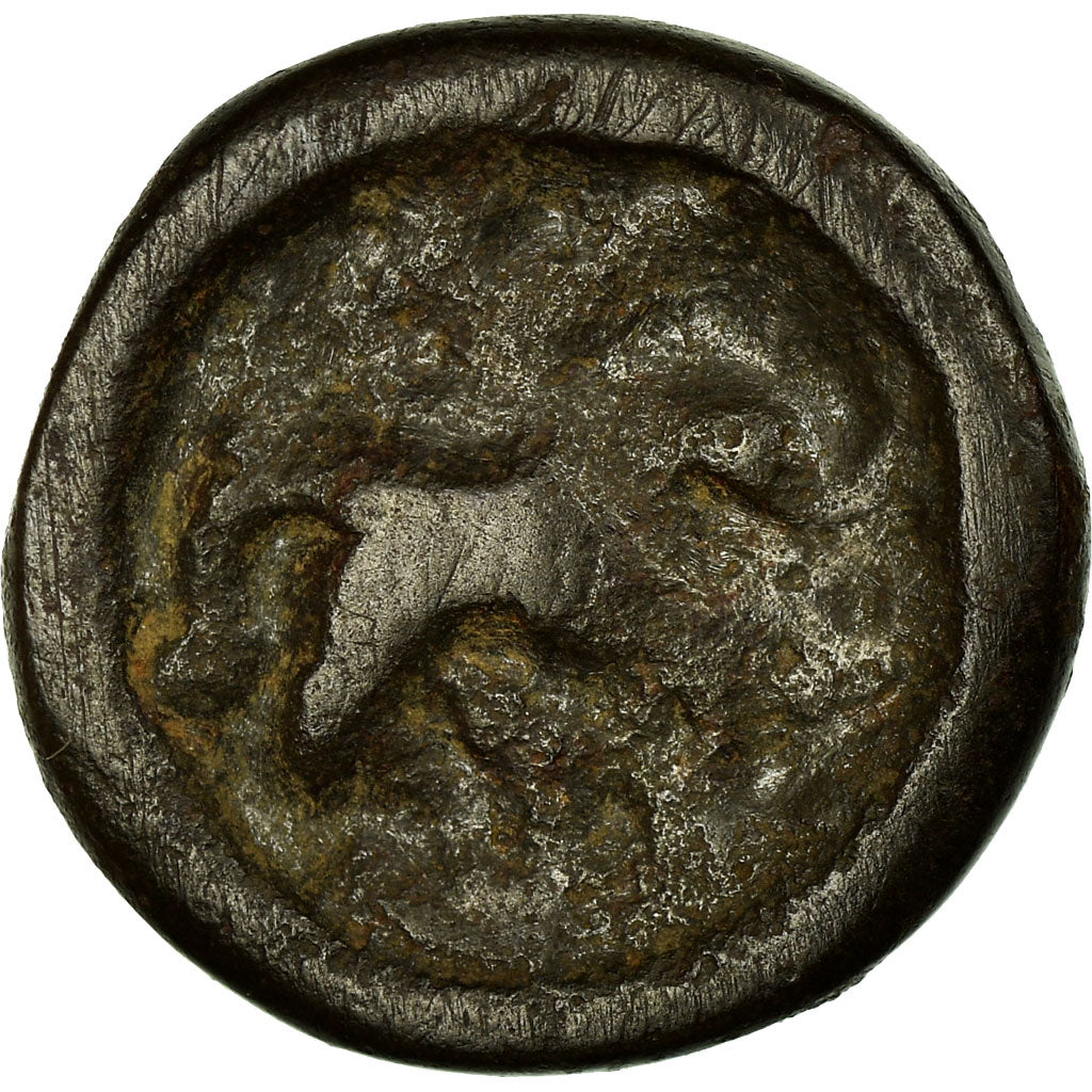 Coin, Nervii, Potin au rameau, VF(20-25), Potin, Delestrée:629