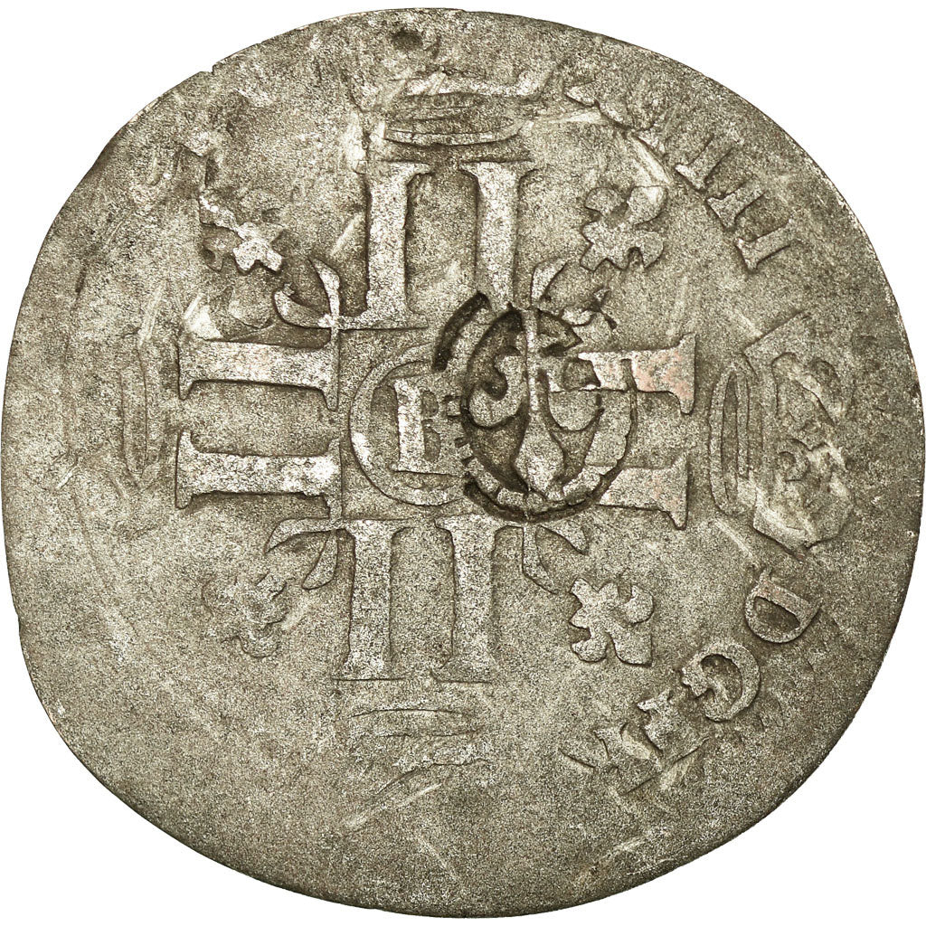 Coin, France, Louis XIV, Quinzain aux 8 L, Uncertain date, Rouen, VF(20-25)