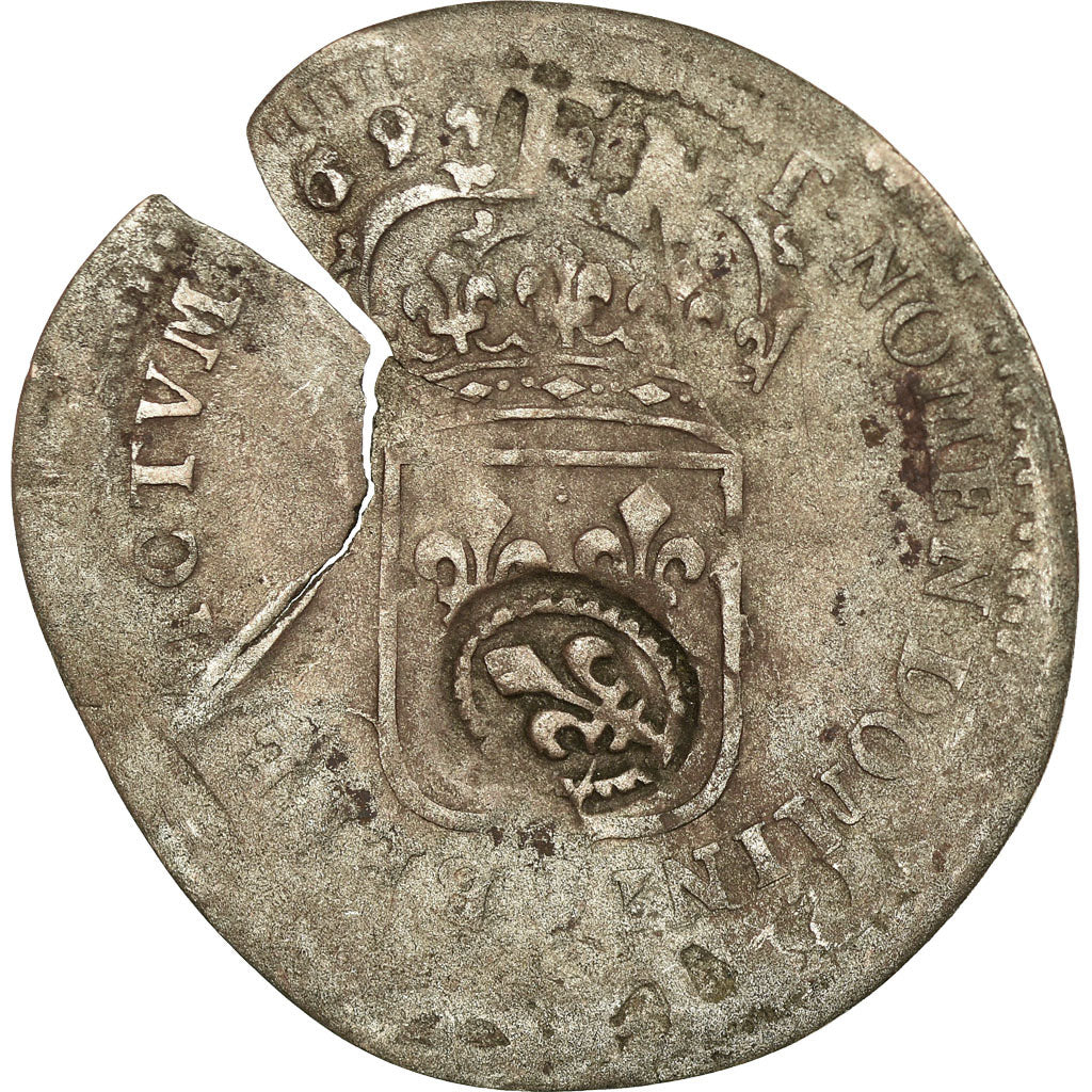 Monnaie, France, Louis XIV, Quinzain aux 8 L, 1694, Paris, TB+, Billon