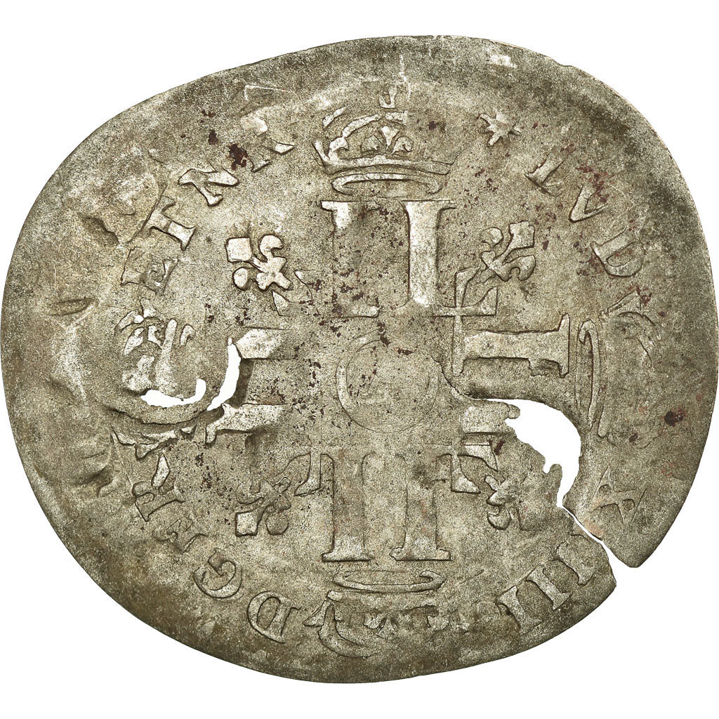 Moneta, Francja, Louis XIV, Quinzain aux 8 L, 1693, Paris, VF(20-25), Bilon