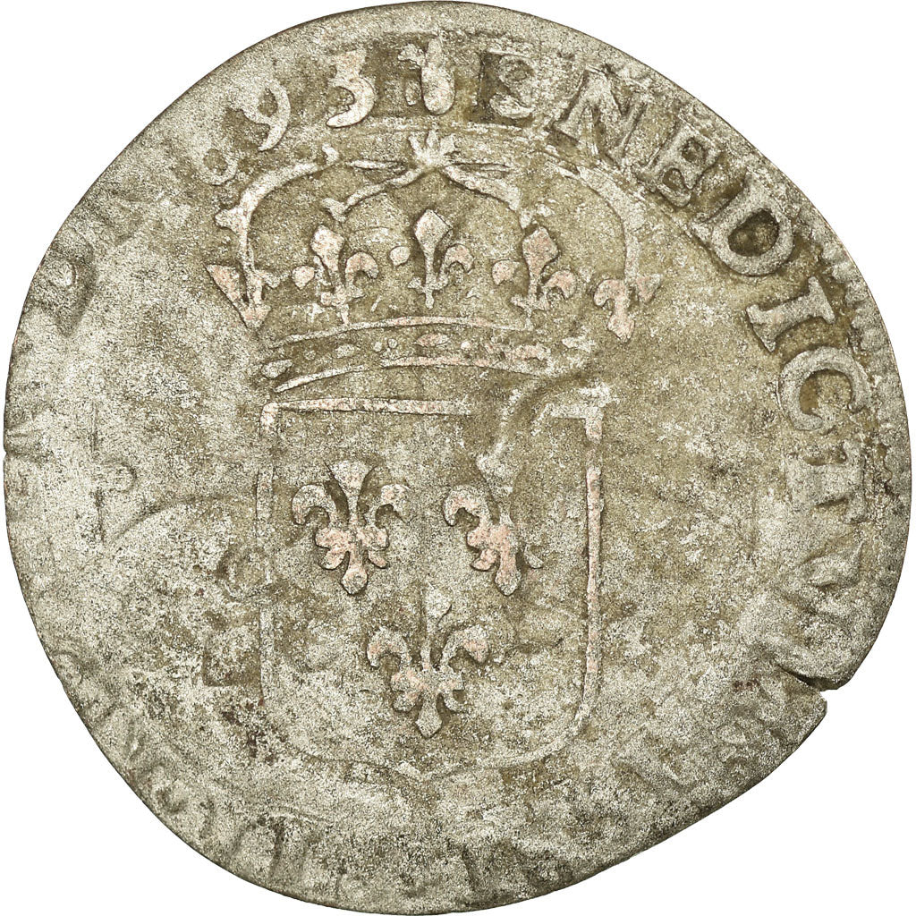 Munten, Frankrijk, Louis XIV, Quinzain aux 8 L, 1693, Rouen, Medal alignment