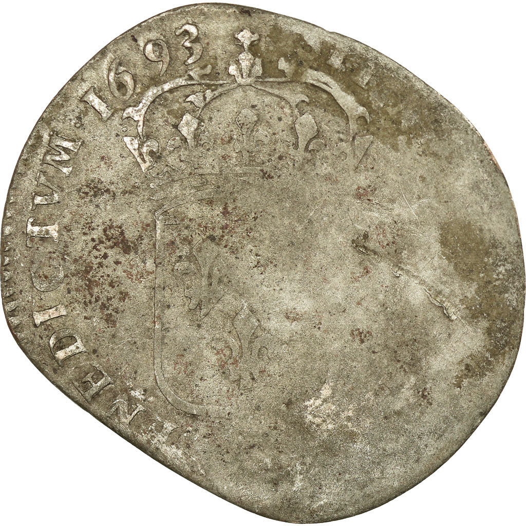Moneta, Francja, Louis XIV, Quinzain aux 8 L, 1693, Uncertain Mint, VF(20-25)