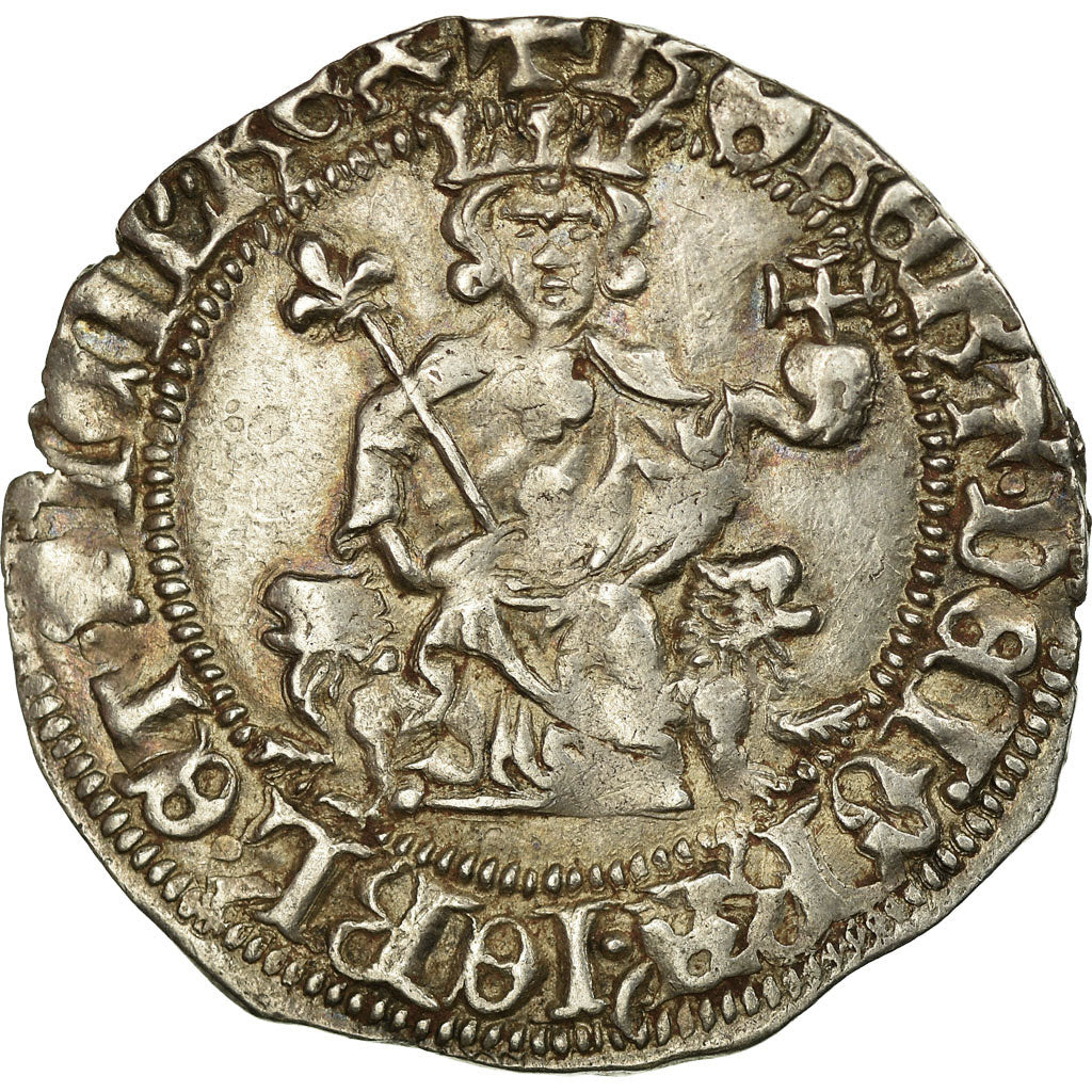 Coin, Italy, NAPLES, Robert d'Anjou, Carlin, Naples, AU(50-53), Silver