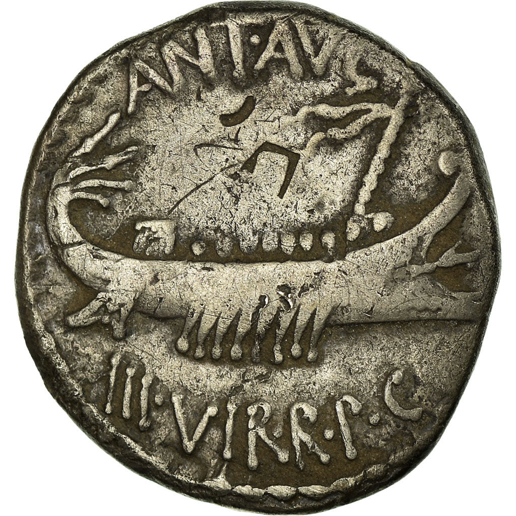 Coin, Marcus Antonius, Denarius, Traveling Mint, VF(30-35), Silver