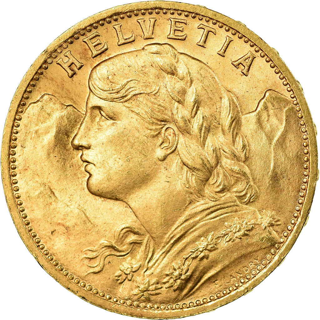 Moneda, Suiza, 20 Francs, 1935, Rare, SC+, Oro, KM:35.1