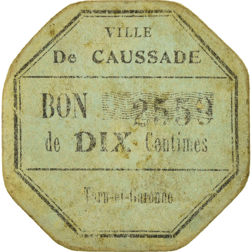 Coin, France, Mairie de Caussade, Caussade, 10 Centimes, EF(40-45), Cardboard