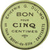 Coin, France, Epicerie G. DULMO, Cauterets, 5 Centimes, AU(55-58), Cardboard