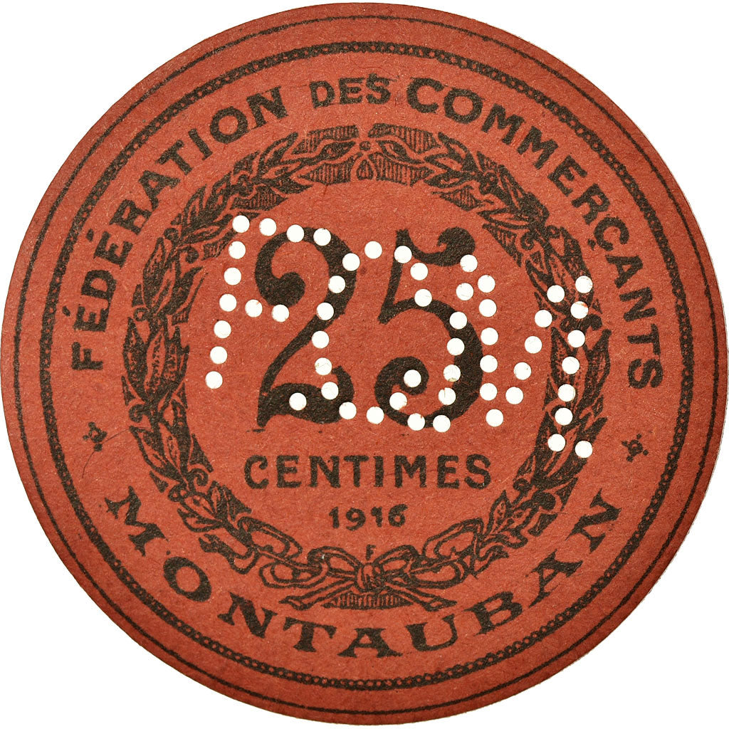Coin, France, Fédération des Commerçants, Montauban, 25 Centimes, AU(55-58)
