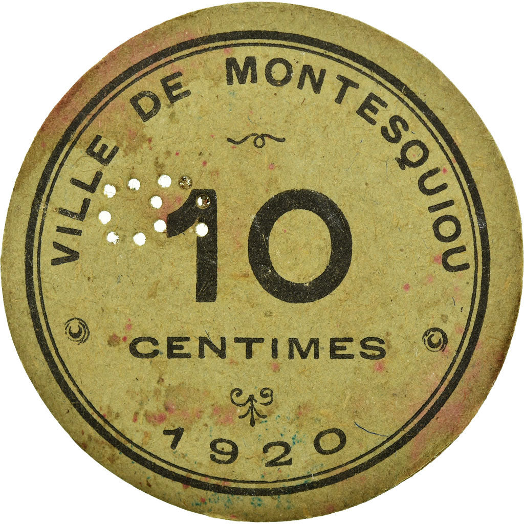 Monnaie, France, Ville de Montesquiou, Montesquiou, 10 Centimes, 1920, TTB+