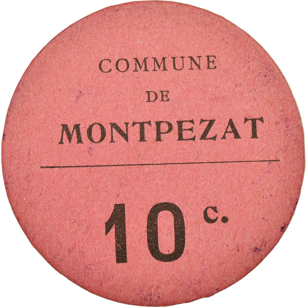 Coin, France, Commune de Montpezat, Montpezat, 10 Centimes, AU(55-58), Cardboard