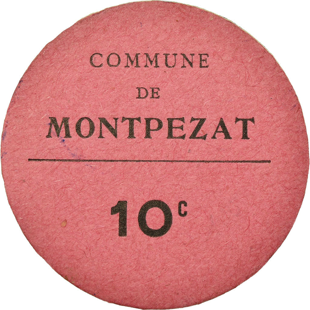 Coin, France, Commune de Montpezat, Montpezat, 10 Centimes, AU(55-58), Cardboard