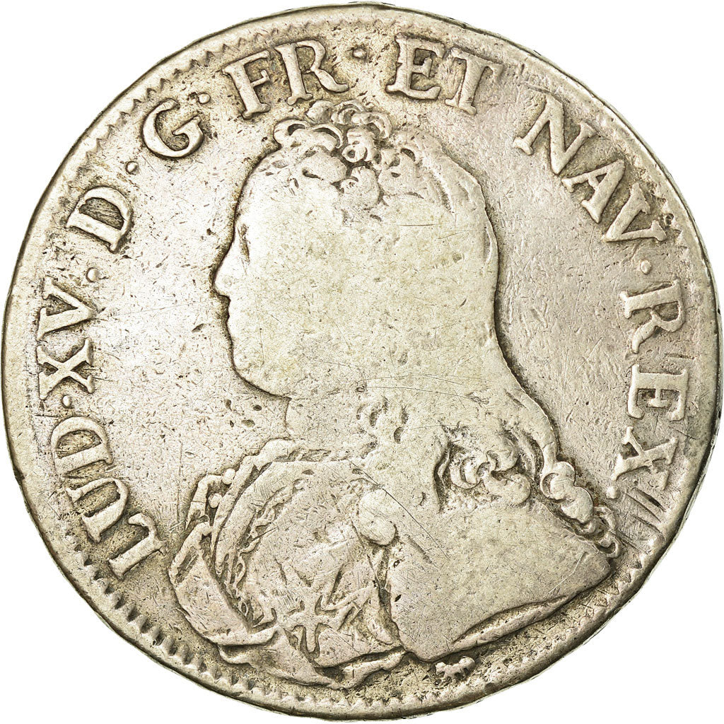 Coin, France, Louis XV, Ecu aux branches d'olivier, 1730, Paris, VF(20-25)