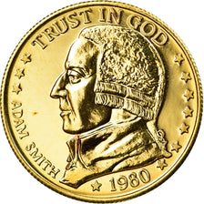 Estados Unidos da América, 1/10 Oz, Adam Smith, 1980, MS(65-70), Dourado