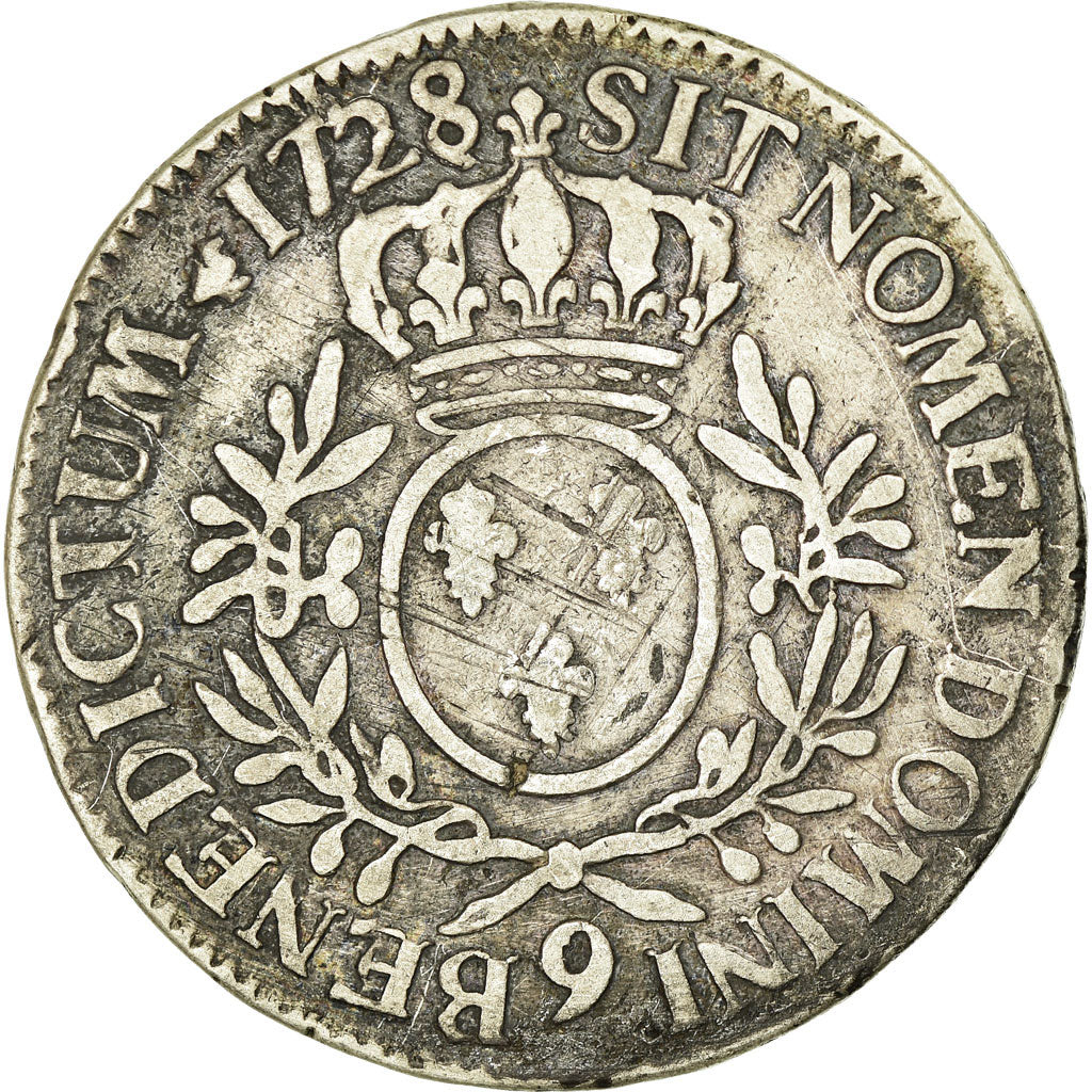 Münze, Frankreich, Louis XV, Ecu aux branches d'olivier, 1728, Rennes, S