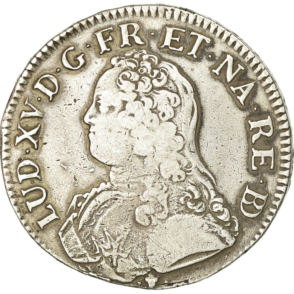 Coin, France, Louis XV, Écu de Béarn aux branches d'olivier, 1732, Pau