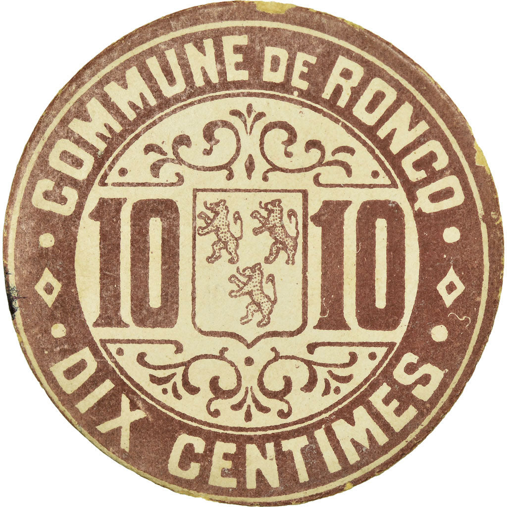 Coin, France, Commune de Roncq, Roncq, 10 Centimes, AU(55-58), Cardboard