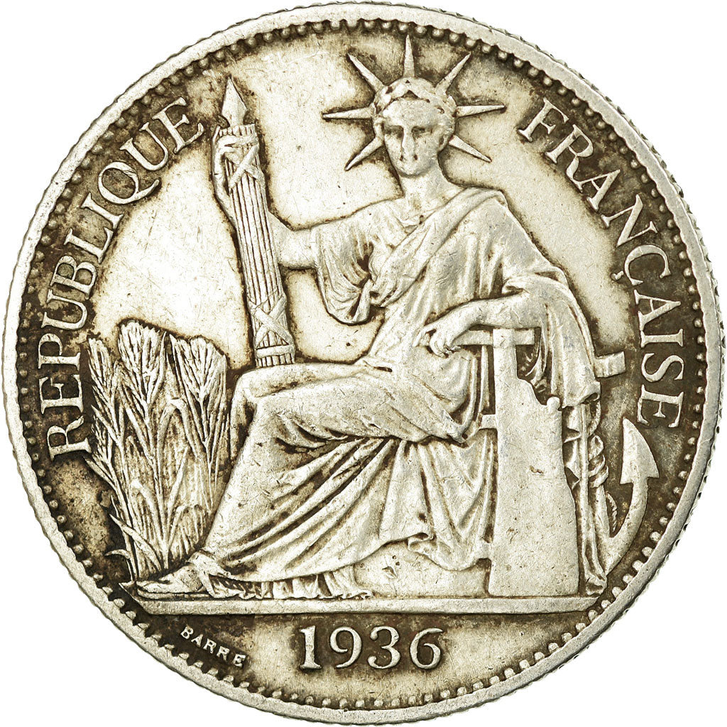 Monnaie, FRENCH INDO-CHINA, 50 Cents, 1936, Paris, TTB, Argent, KM:4a.2