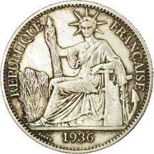 Monnaie, FRENCH INDO-CHINA, 50 Cents, 1936, Paris, TTB, Argent, KM:4a.2