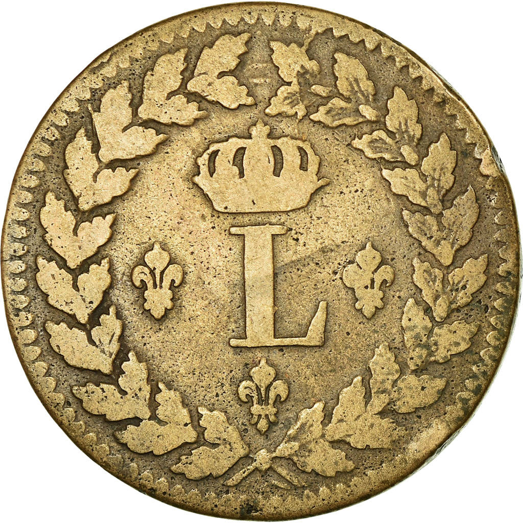 Coin, France, Louis XVIII, Decime, 1815, Strasbourg, VF(20-25), Bronze, KM:701