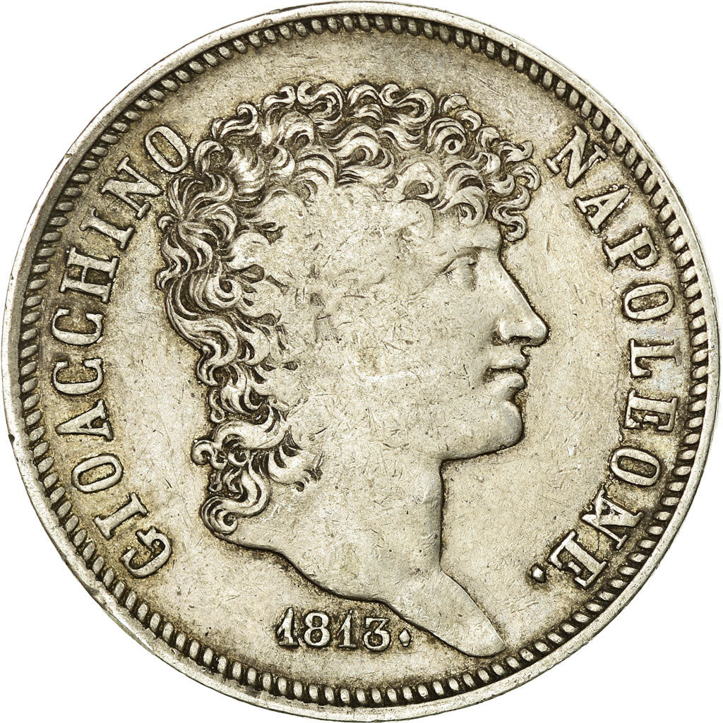 Coin, ITALIAN STATES, NAPLES, Joachim Murat, 5 Lire, 1813, Naples, VF(20-25)
