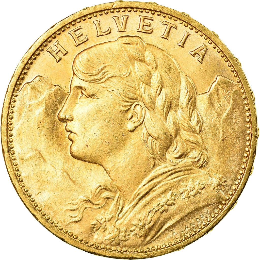 Moneda, Suiza, 20 Francs, 1914, Bern, SC, Oro, KM:35.1