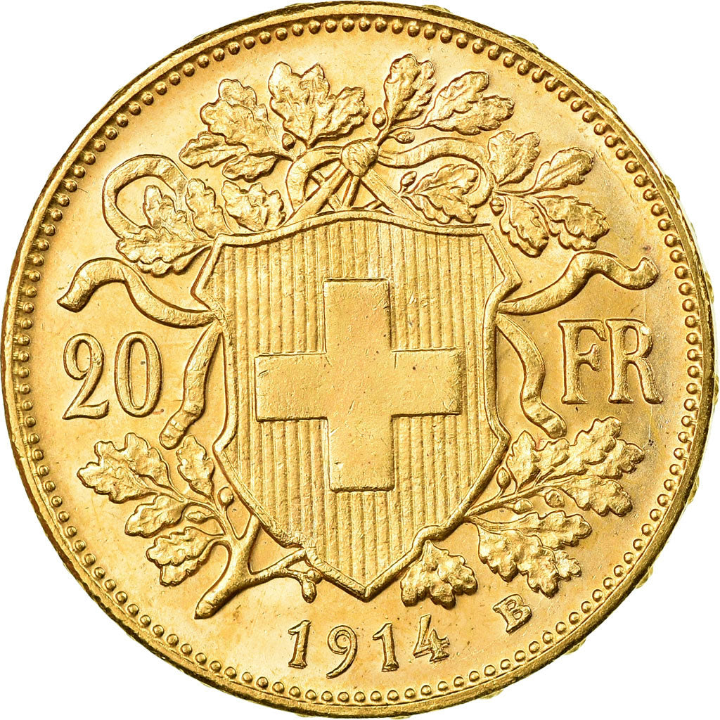 Moneda, Suiza, 20 Francs, 1914, Bern, SC, Oro, KM:35.1