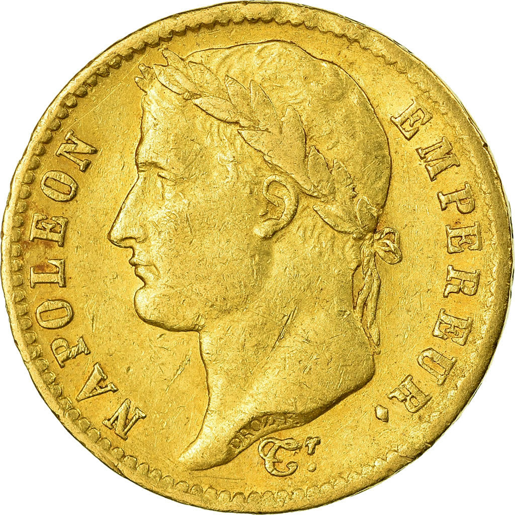 Moeda, França, Napoléon I, 20 Francs, 1812, Paris, EF(40-45), Dourado
