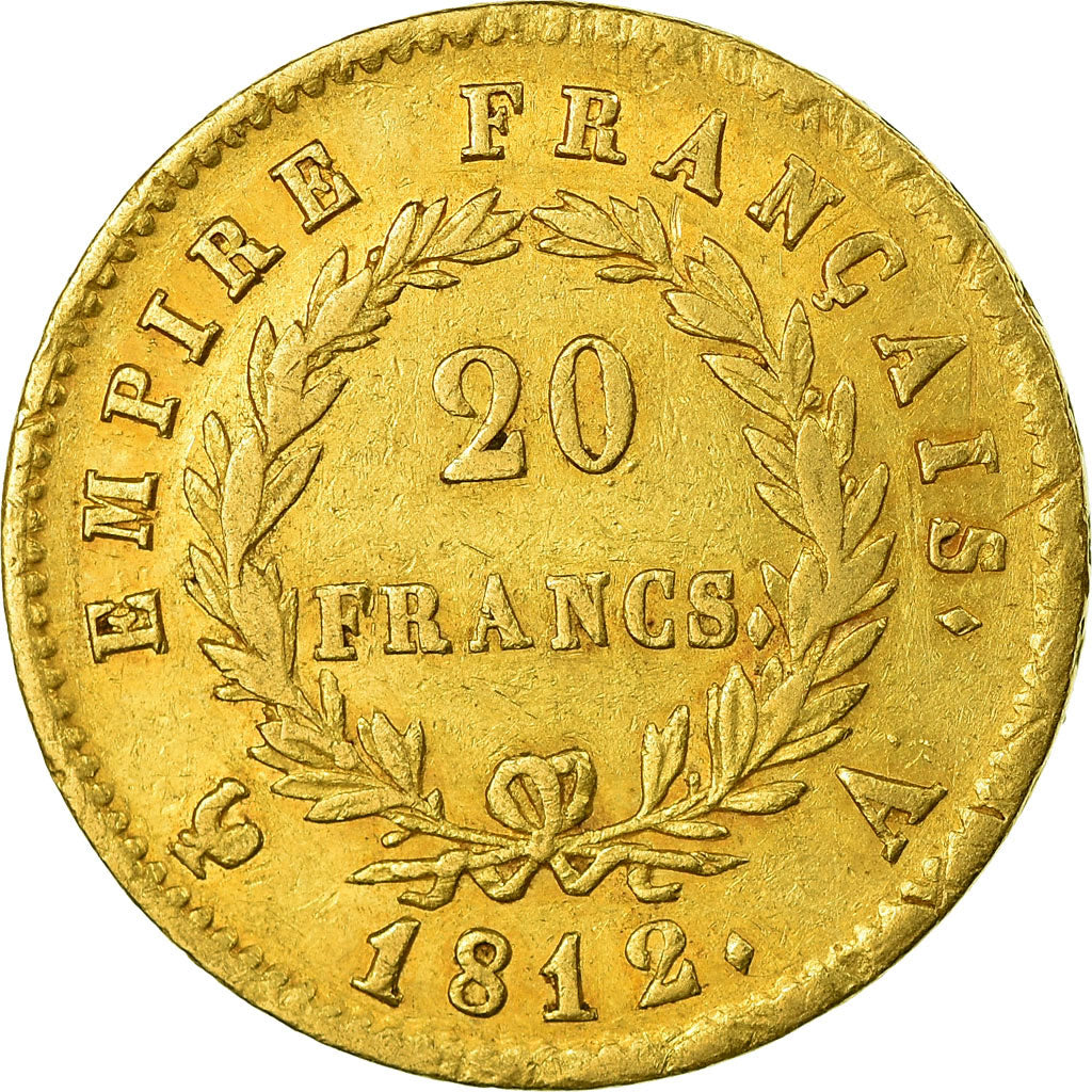 Moeda, França, Napoléon I, 20 Francs, 1812, Paris, EF(40-45), Dourado