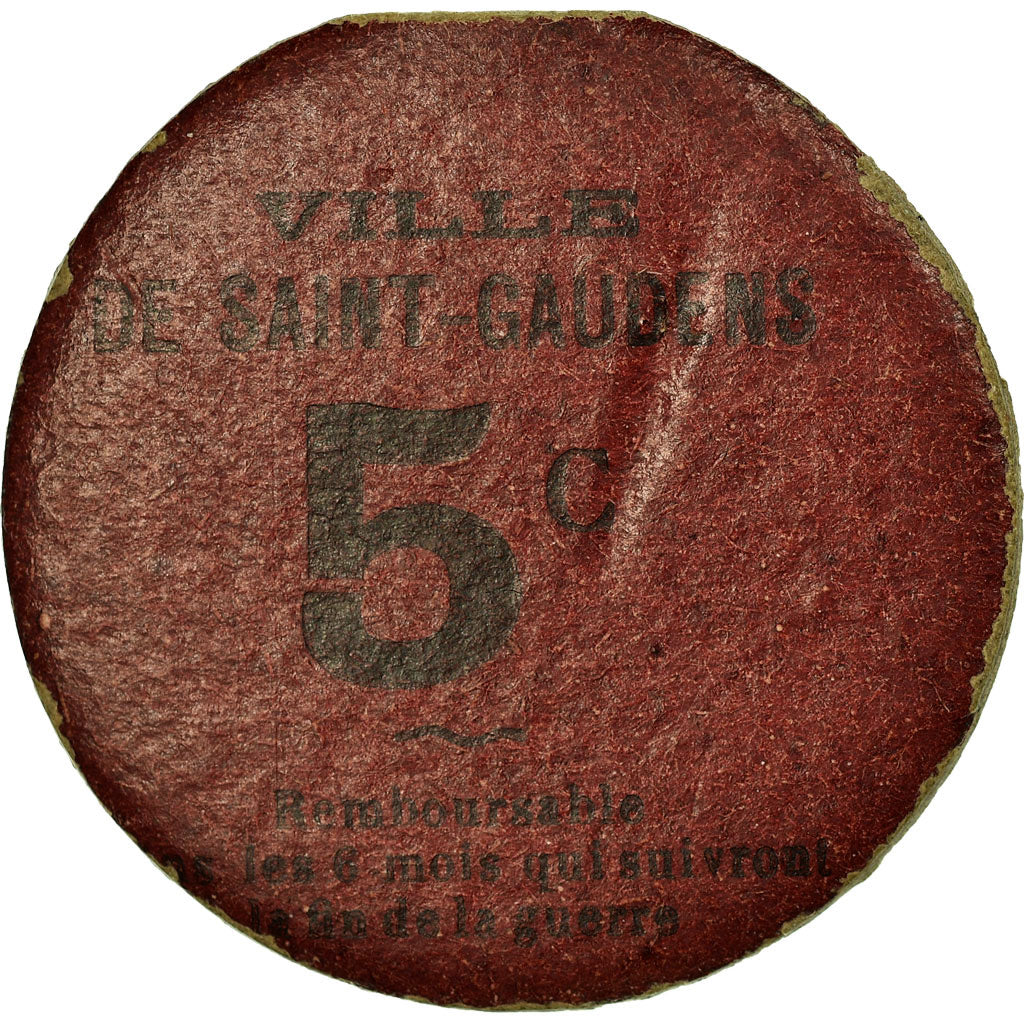 Moneta, Francja, Ville de Saint-Gaudens, Saint-Gaudens, 5 Centimes, Undated