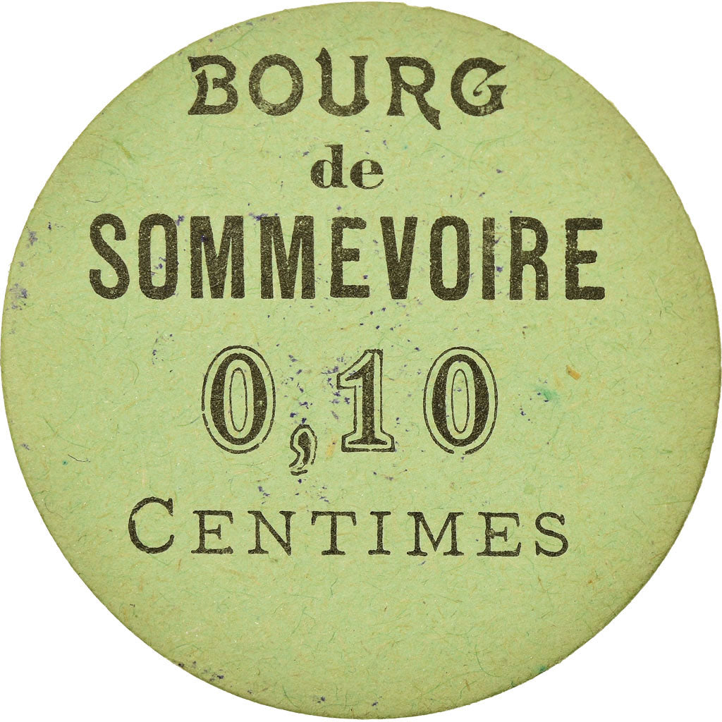 Münze, Frankreich, Bourg de Sommevoire, Sommevoire, 10 Centimes, VZ, Cardboard