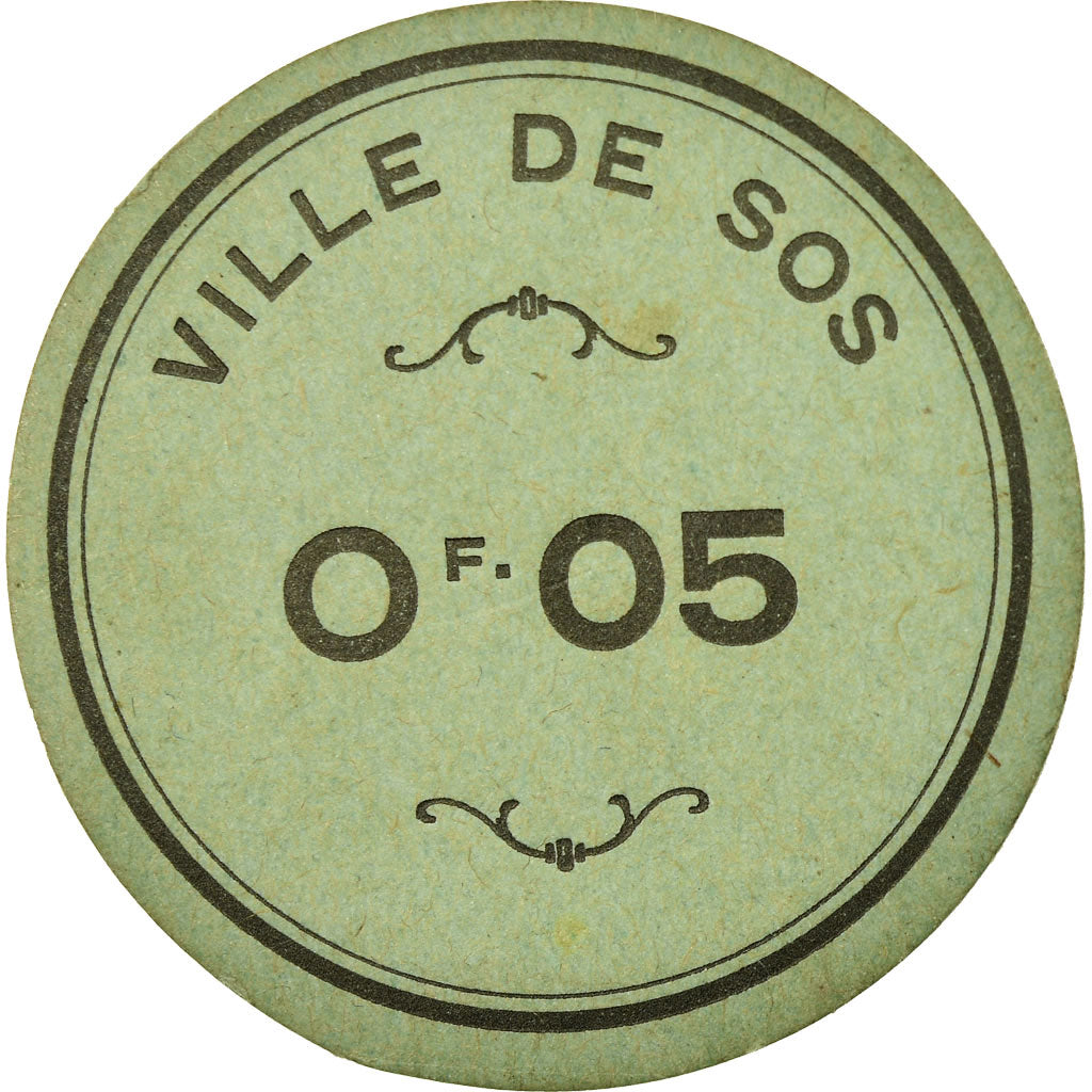 Münze, Frankreich, Ville de Sos, Sos, 0.05 Franc, VZ, Cardboard