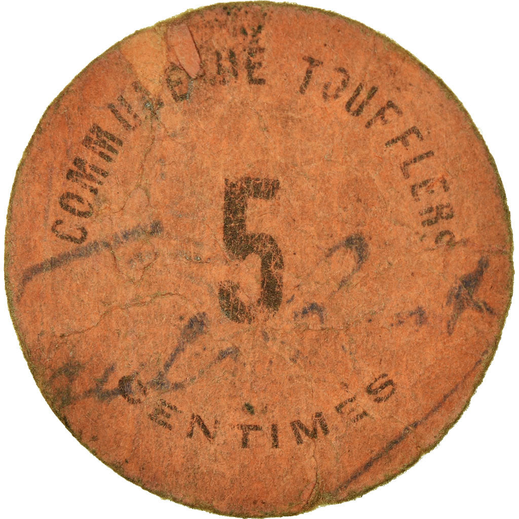Coin, France, Commune de Toufflers, Toufflers, 5 Centimes, VF(20-25), Cardboard