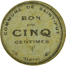 Coin, France, Commune de Saint-Puy, Saint-Puy, 5 Centimes, VF(20-25), Cardboard