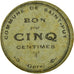 Coin, France, Commune de Saint-Puy, Saint-Puy, 5 Centimes, VF(20-25), Cardboard