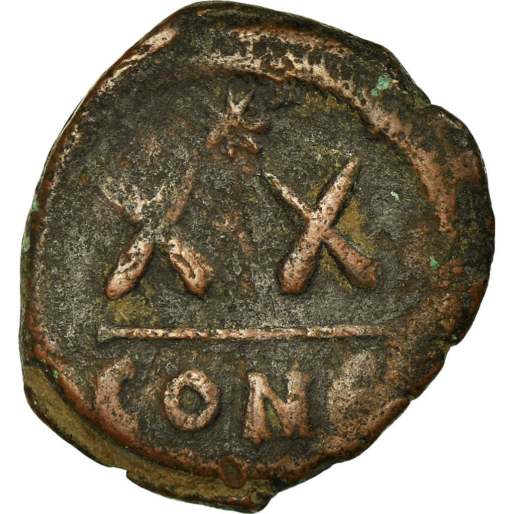 Coin, Phocas, Half Follis, 603-610, Constantinople, VF(20-25), Copper, Sear:644