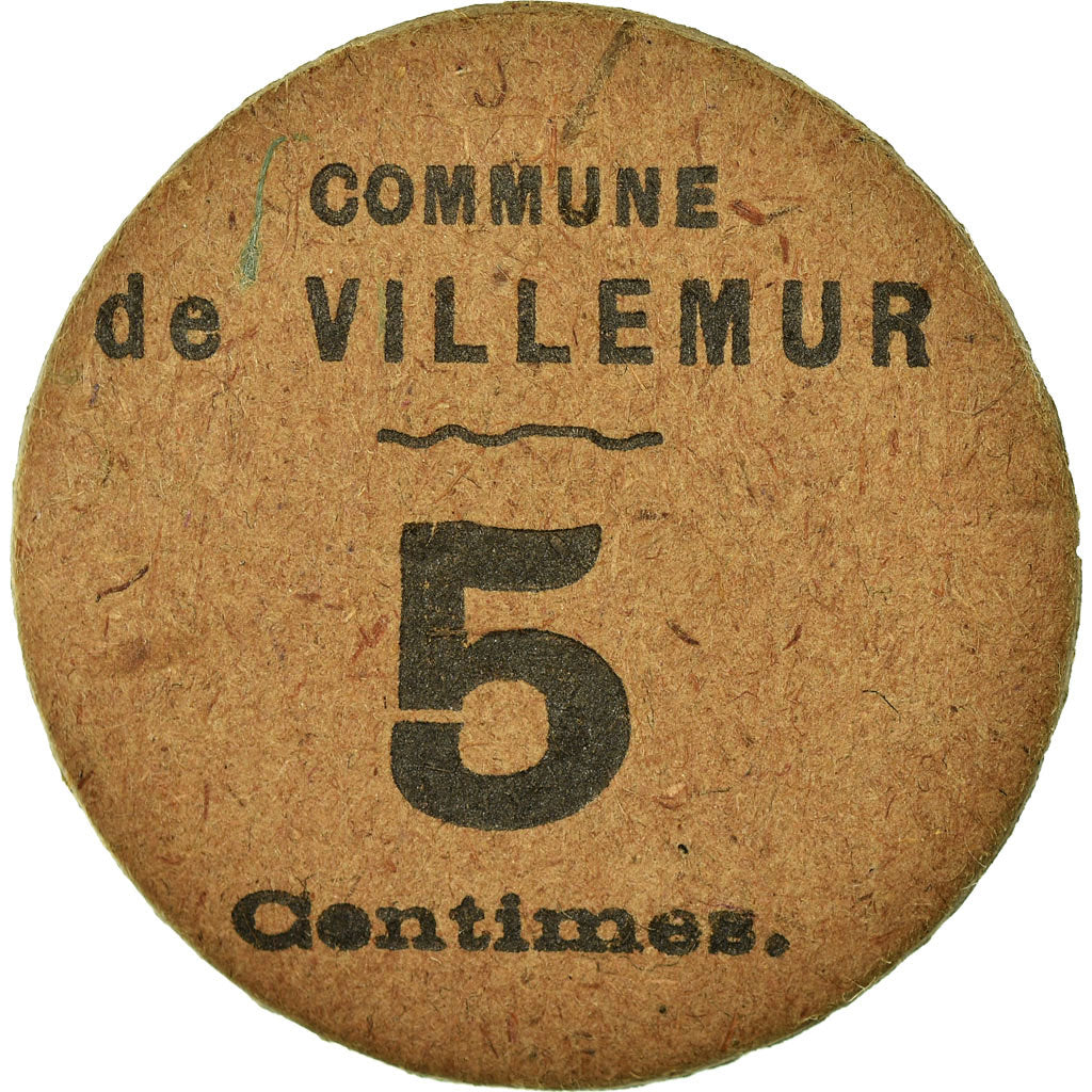 Münze, Frankreich, Commune de Villemur, Villemur, 5 Centimes, SS+, Cardboard