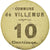 Münze, Frankreich, Commune de Villemur, Villemur, 10 Centimes, SS+, Cardboard