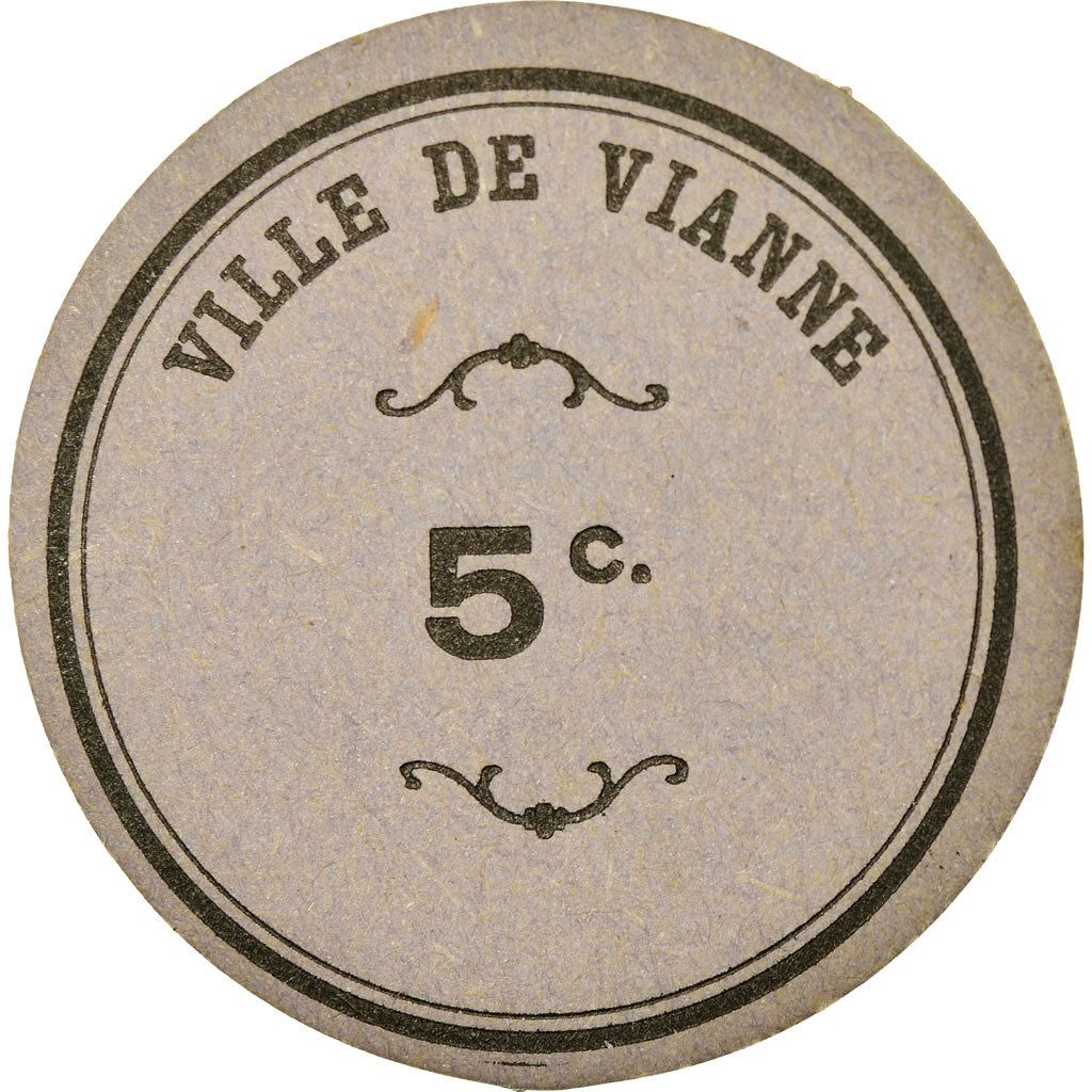 Moneda, Francia, Ville de Vianne, Vianne, 5 Centimes, EBC, Cardboard