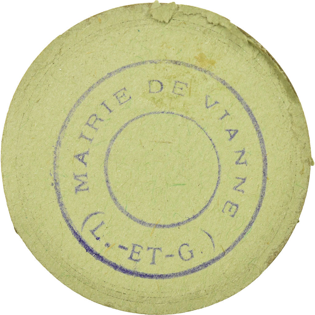 Moneda, Francia, Ville de Vianne, Vianne, 10 Centimes, EBC, Cardboard