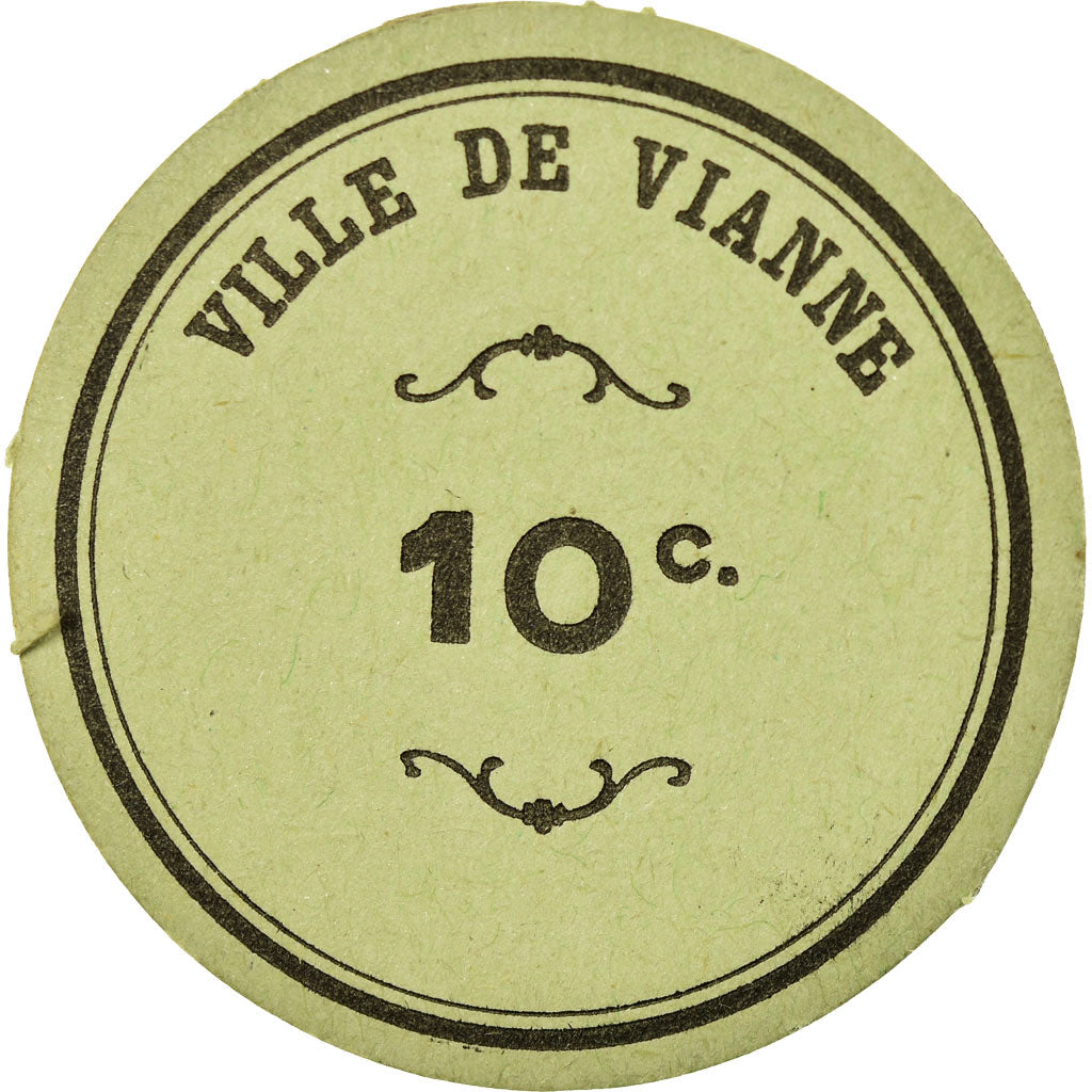 Moneda, Francia, Ville de Vianne, Vianne, 10 Centimes, EBC, Cardboard