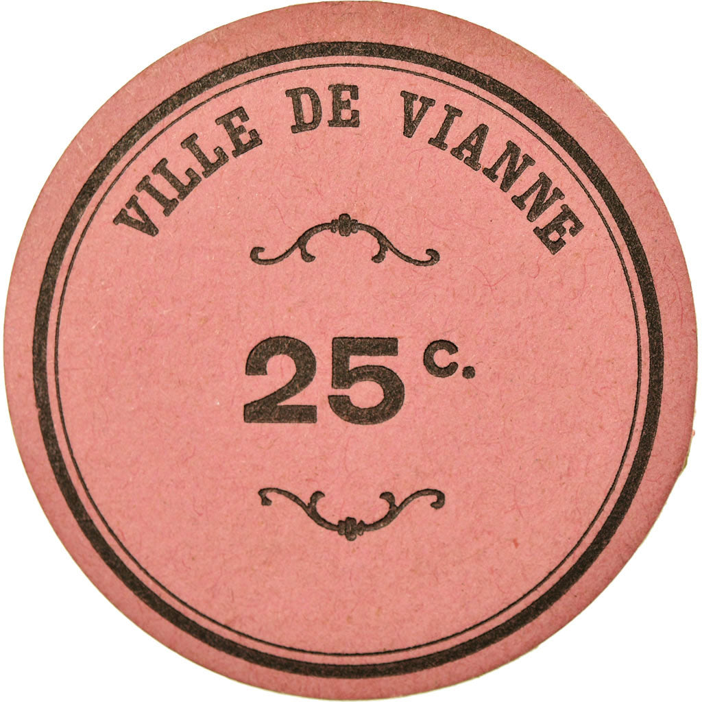 Moneta, Francia, Ville de Vianne, Vianne, 25 Centimes, SPL-, Cardboard
