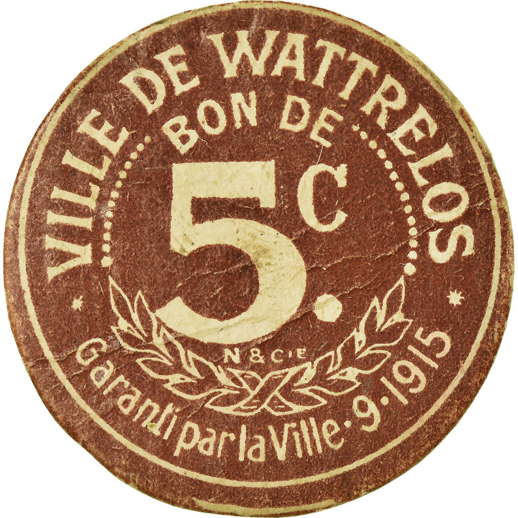 Münze, Frankreich, Ville de Wattrelos, Wattrelos, 5 Centimes, SS, Cardboard