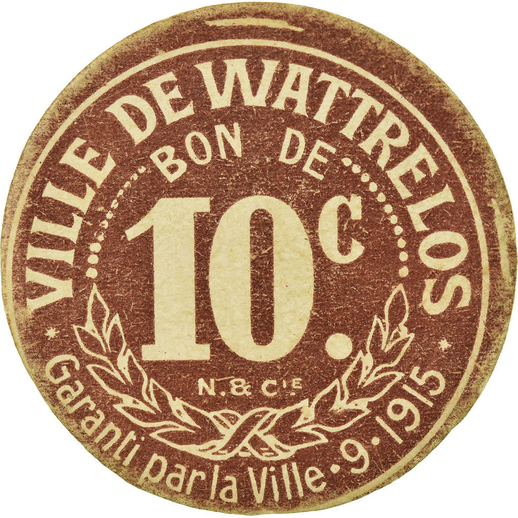 Moneda, Francia, Ville de Wattrelos, Wattrelos, 10 Centimes, MBC+, Cardboard