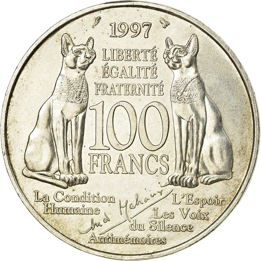 Coin, France, André Malraux, 100 Francs, 1997, MS(60-62), Silver, KM:1188